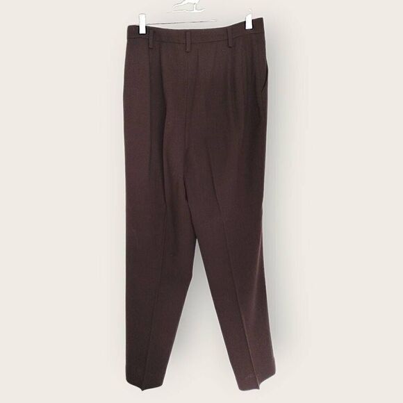 Ellen Tracy Womens Pants Sz 12 Wool Straight Leg Pleated Pockets Vtg Lagenlook - Picture 2 of 11